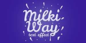 Free Milk Text Mockup PSD