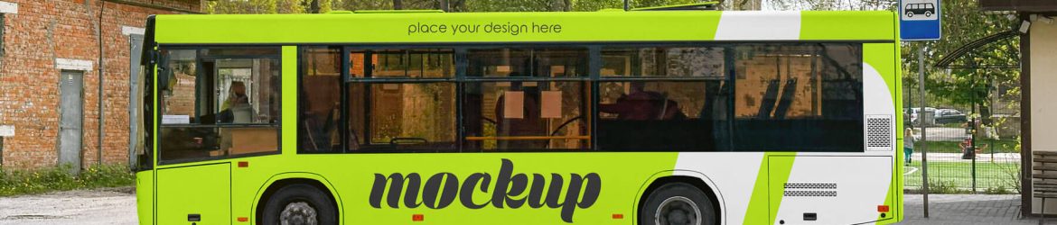 Free Mini Bus Mockup PSD