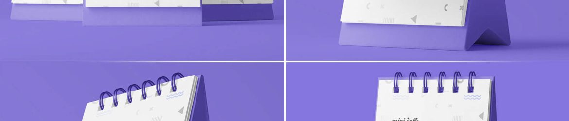 Free Mini Desk Calendar PSD Mockups set