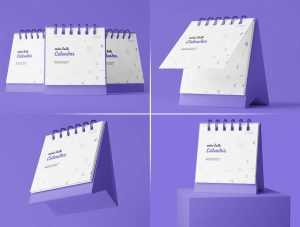 Free Mini Desk Calendar PSD Mockups set