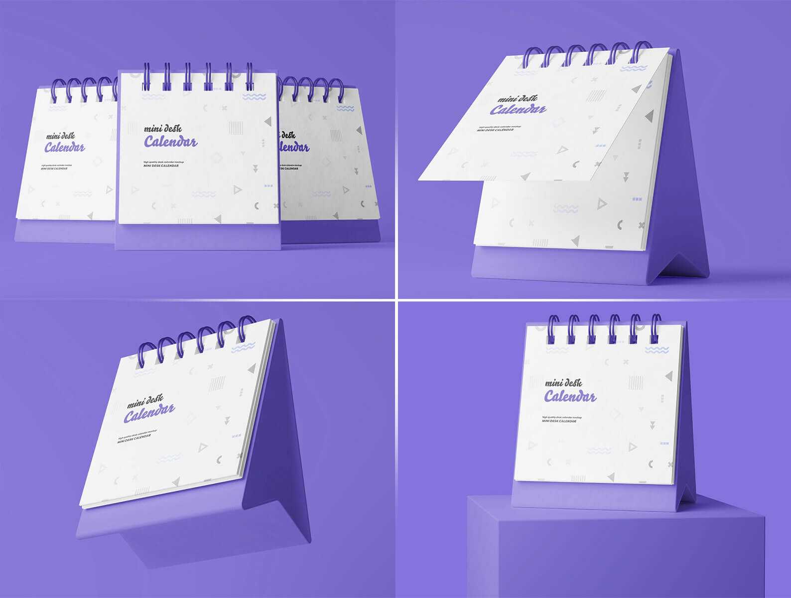 Free Mini Desk Calendar PSD Mockups set