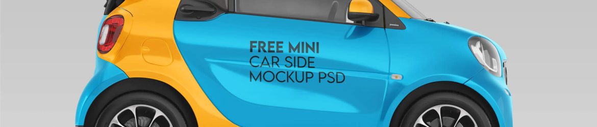 Free Mini Electric Car Branding Mockup PSD