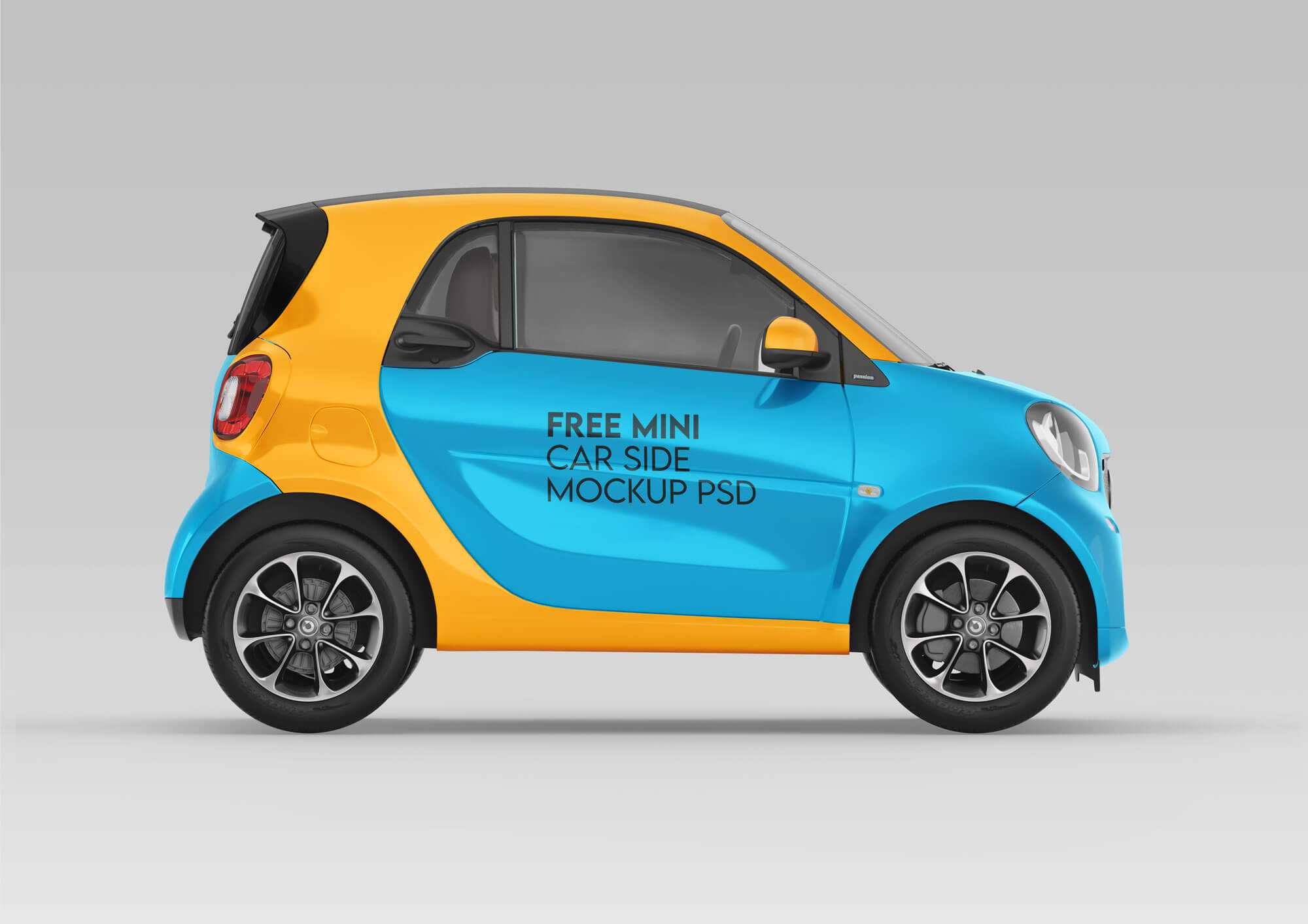 Free Mini Electric Car Branding Mockup PSD
