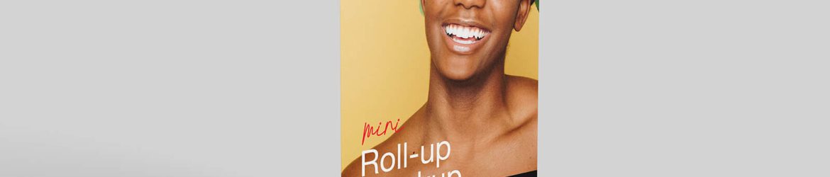 Free Mini Roll-Up Stand Banner Mockup PSD set