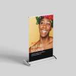 Free Mini Roll-Up Stand Banner Mockup PSD set