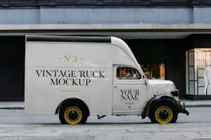 Free Mini Truck PSD Mockup
