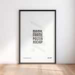 Free Minimal Black Frame Poster Mockup in Bright Modern Room