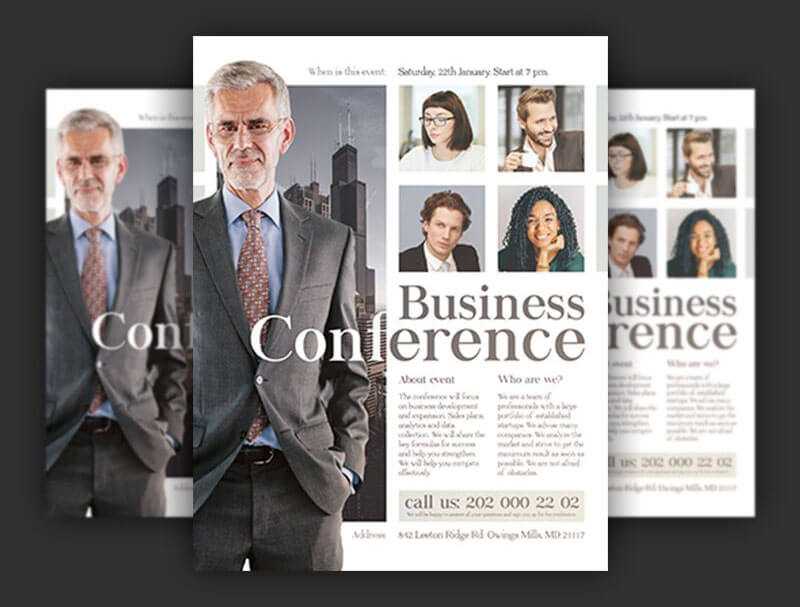 Free Minimal Business Conference Flyer PSD Template