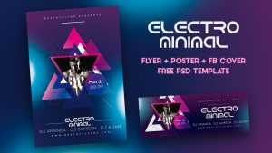 Free Minimal Electro Free Flyer, Poster, FB Cover PSD Template