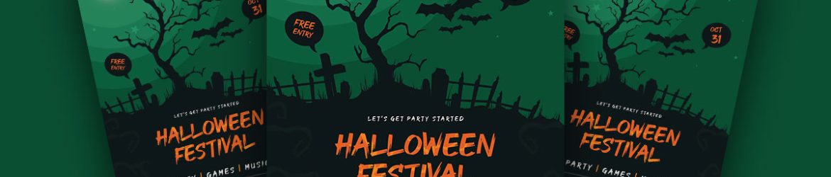 Free Minimal Halloween Festival Flyer PSD Template