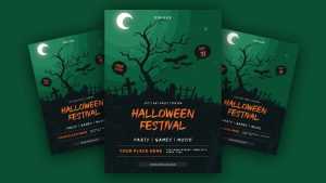 Free Minimal Halloween Festival Flyer PSD Template