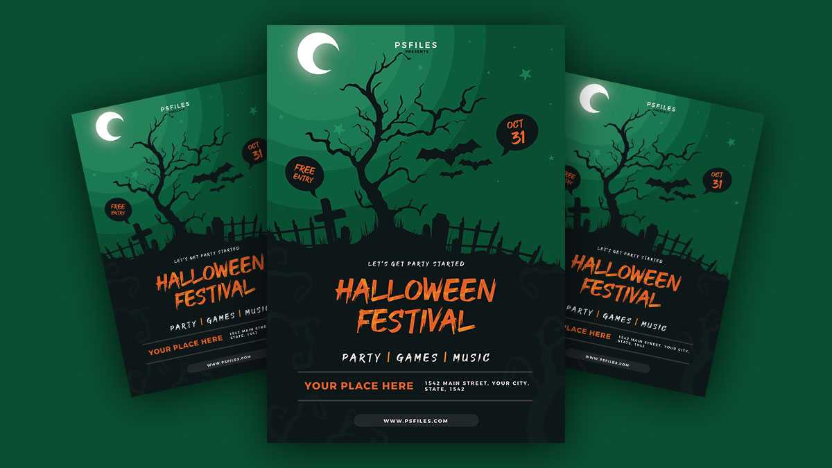 Free Minimal Halloween Festival Flyer PSD Template