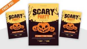 Free Minimal Halloween Scary Party PSD Flyer Template