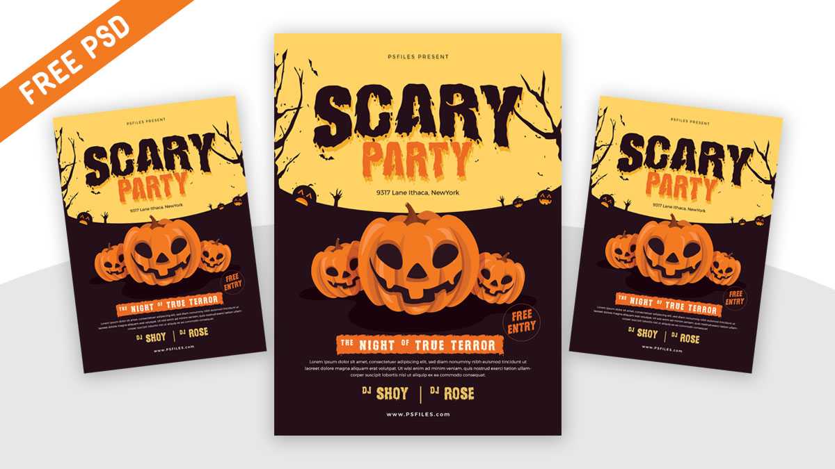Free Minimal Halloween Scary Party PSD Flyer Template