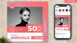 Free Minimal Instagram Post PSD Template for Clothing Stores