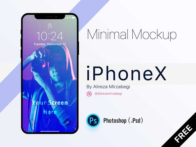 Free Minimal Iphone X PSD Mockup