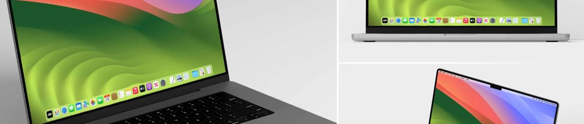 Free Minimal Macbook Pro Mockup PSD set