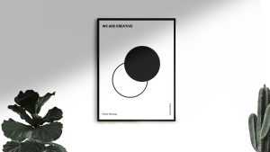 Free Minimal Poster Frame Mockup on Wall PSD