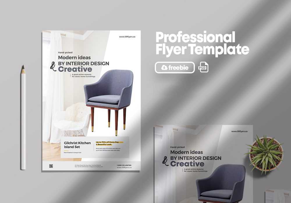 Free Minimalist Furniture Flyer PSD Template