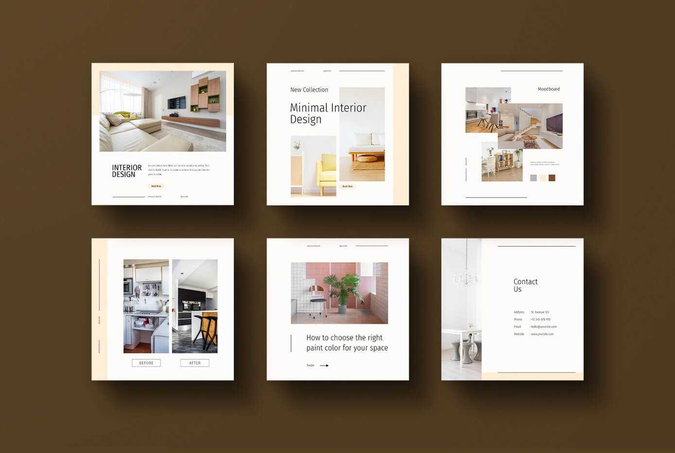 Free Minimalist Interior Design Instagram Post Template PSD