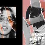 Free Mixed Torn Paper Poster Effect PSD