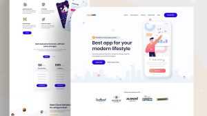 Free Mobile App Landing Page PSD Template