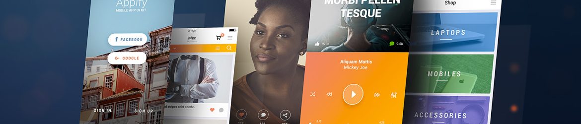 Free Mobile App Screens Mockup PSD