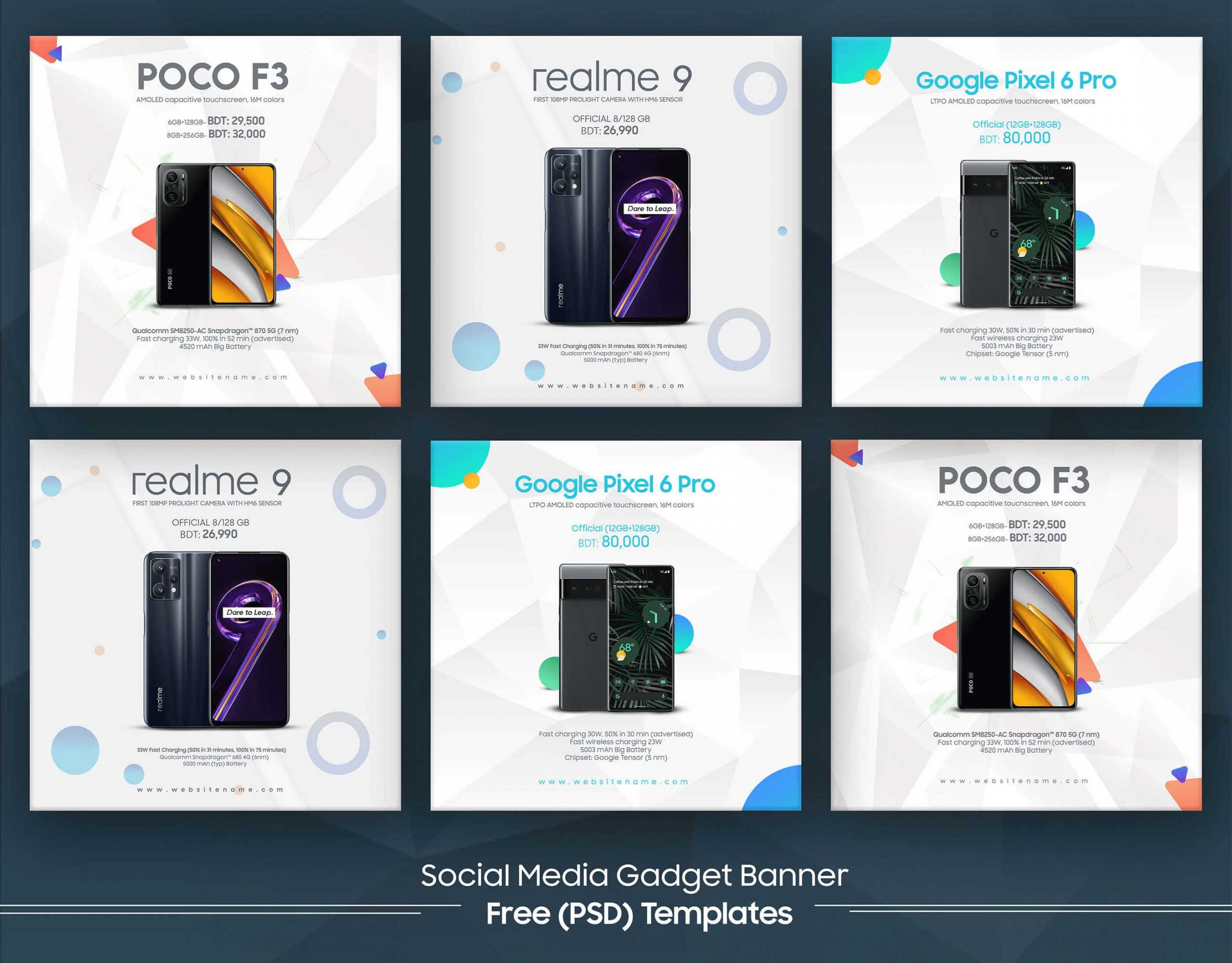 Free Mobile Smartphone Sale Ads Post PSD Templates