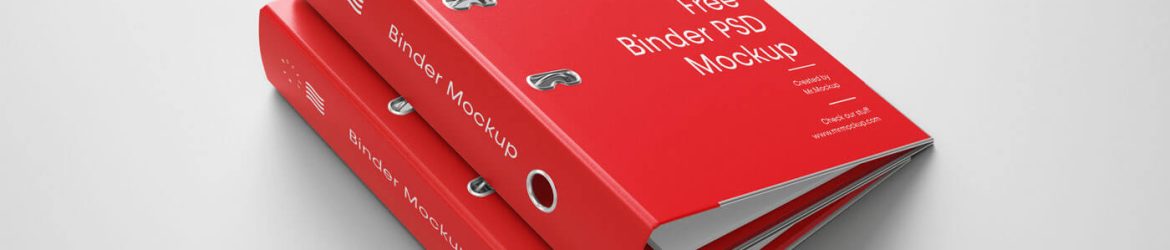 Free Mockup Featuring Two Binders Cover and Spine View