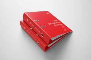 Free Mockup Featuring Two Binders Cover and Spine View
