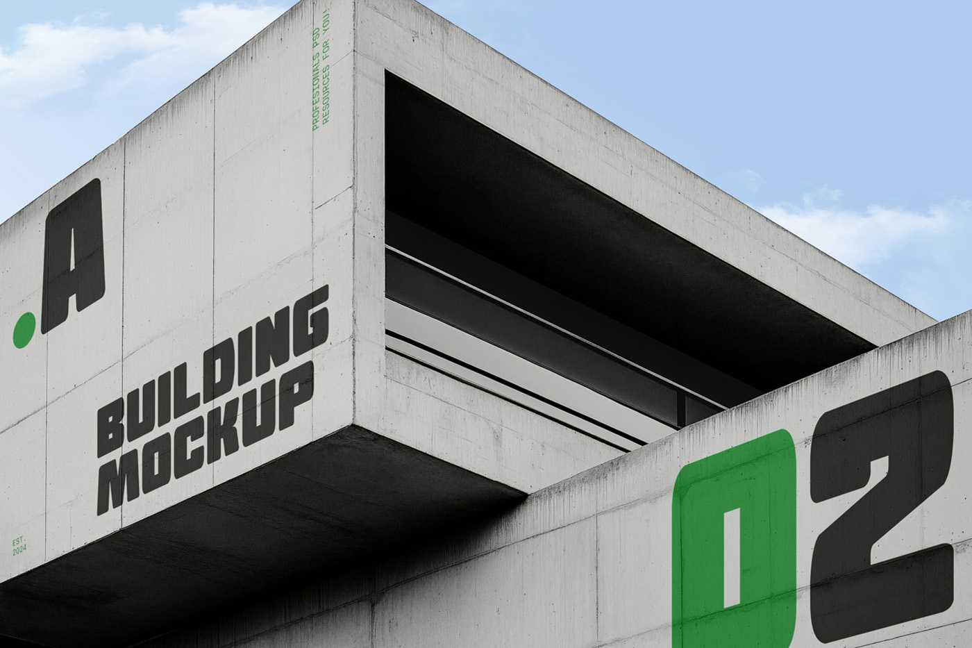 Free Modern Concrete Building Mockup