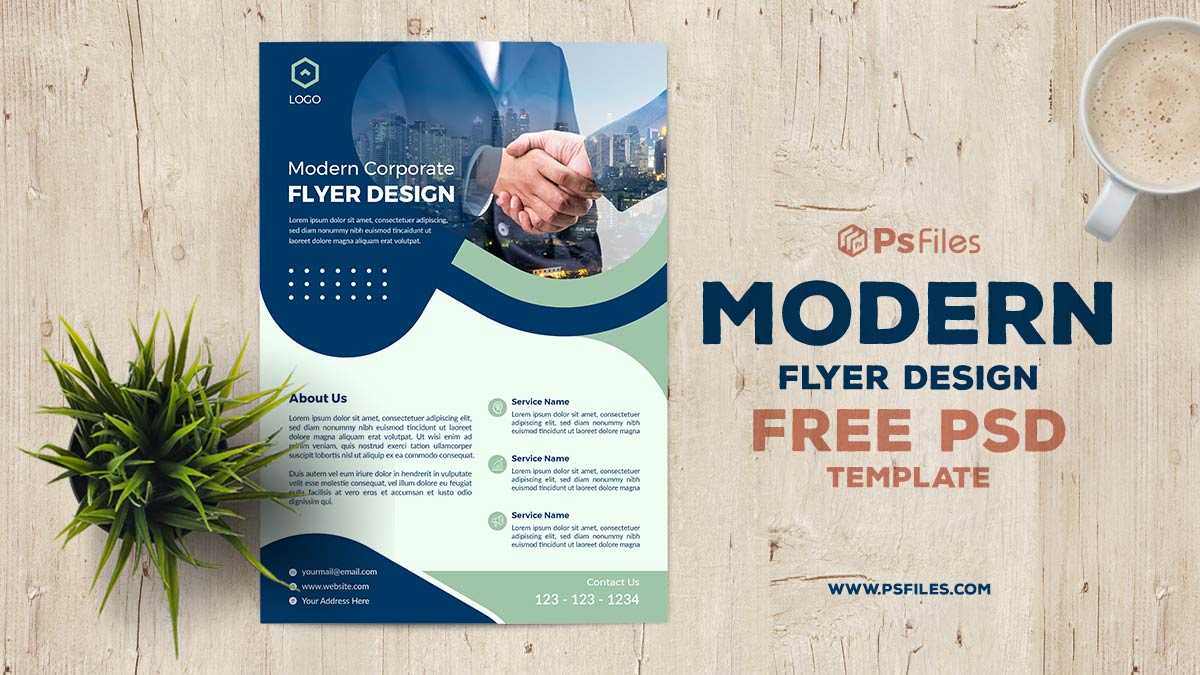 Free Modern Corporate Business Flyer Design PSD Template