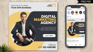Free Modern Digital Marketing Instagram Post PSD Template 08