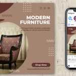 Free Modern Furniture Discount Post PSD Template 04