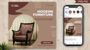 Free Modern Furniture Discount Post PSD Template 04