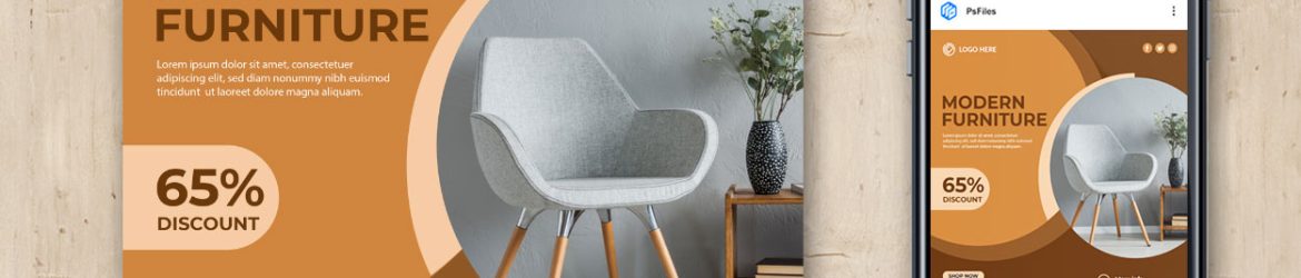 Free Modern Furniture Offer Sale Social Media Post PSD Template 03
