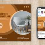 Free Modern Furniture Offer Sale Social Media Post PSD Template 03