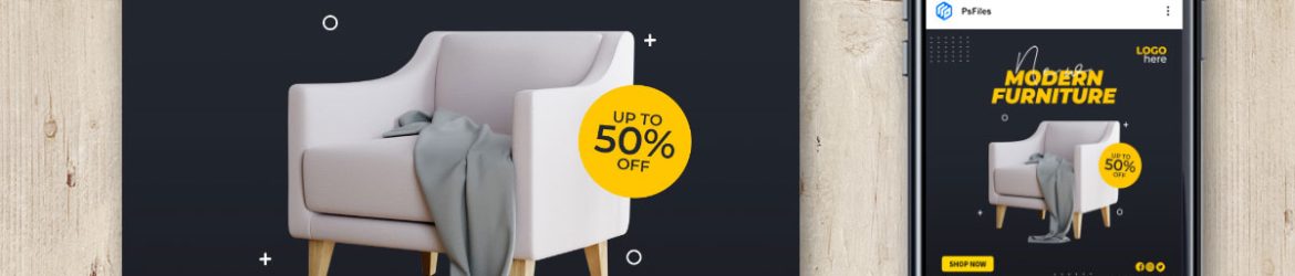 Free Modern Furniture Social Media Post PSD Template Free Modern Furniture Social Media Post PSD Template