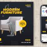 Free Modern Furniture Social Media Post PSD Template