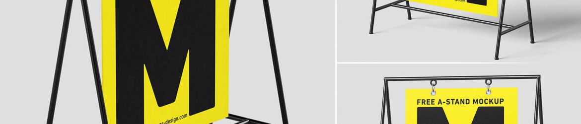 Free Modern Hanging A-Stand Mockup PSD