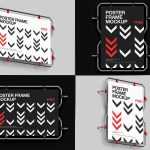 Free Modern Pipe Frame Poster Display Mockup PSD set