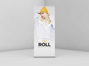 Free Modern Roll Up Stand Mockup