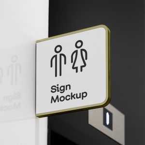 Free Modern Sign Mockup
