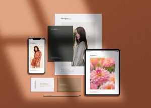 Free Modern Stationery Scene 2 with Apple Devices Mockup
