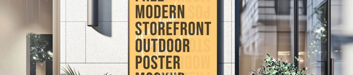 Free Modern Storefront Outdoor Poster Mockup Free Modern Storefront Outdoor Poster Mockup