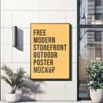 Free Modern Storefront Outdoor Poster Mockup