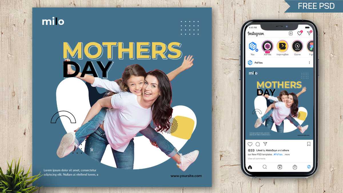 Free Mother's Day 2022 Post Banner Design PSD Template
