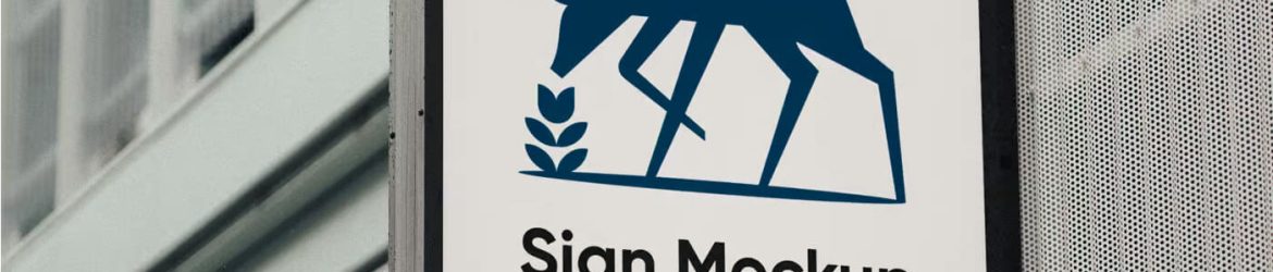 Free Mounted Square Sign Logo Mockup PSD