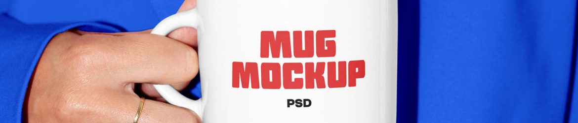 Free Mug with Bathrobe PSD Mockup