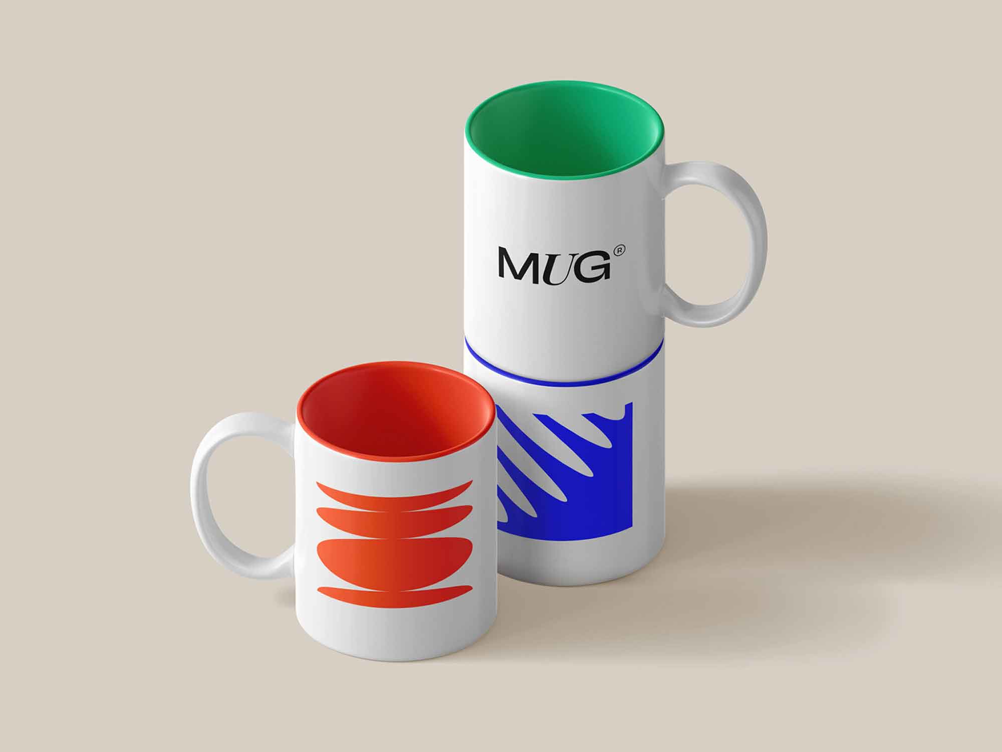 Free Mugs Mockup Scene PSD